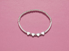 925 Silver 40th Birthday 4 Heart Bracelet Gift