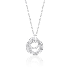 50th Birthday sterling silver 5 rings decades necklace.