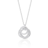 50th Birthday sterling silver 5 rings decades necklace.