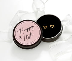 16th Birthday Heart Stud Earrings Gift