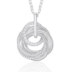 Close-up of 925 silver necklace featuring textured and smooth rings, perfect for a 70th milestone gift.