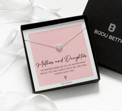 Mother Daughter Heart Necklace - Gift | Bijou Betty