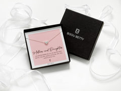 Sterling Silver Heart Necklace in Gift Box for Mother Daughter