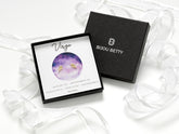 14k gold-plated sterling silver 6.5mm Virgo zodiac stud earrings with CZ in Bijou Betty gift box with Virgo card.