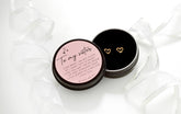 Shiny gold-plated stainless steel 7mm heart stud earrings in Bijou Betty gift box with sister love card for birthdays.
