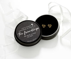 Bijou Betty friend gift earrings with optional gift bag and personalised tag, great for Christmas or graduations.