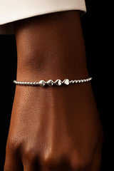 Sterling Silver 40th Birthday Heart Bracelet Gift