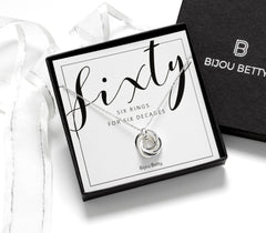 Silver 6-Ring Necklace – 60th Birthday Gift