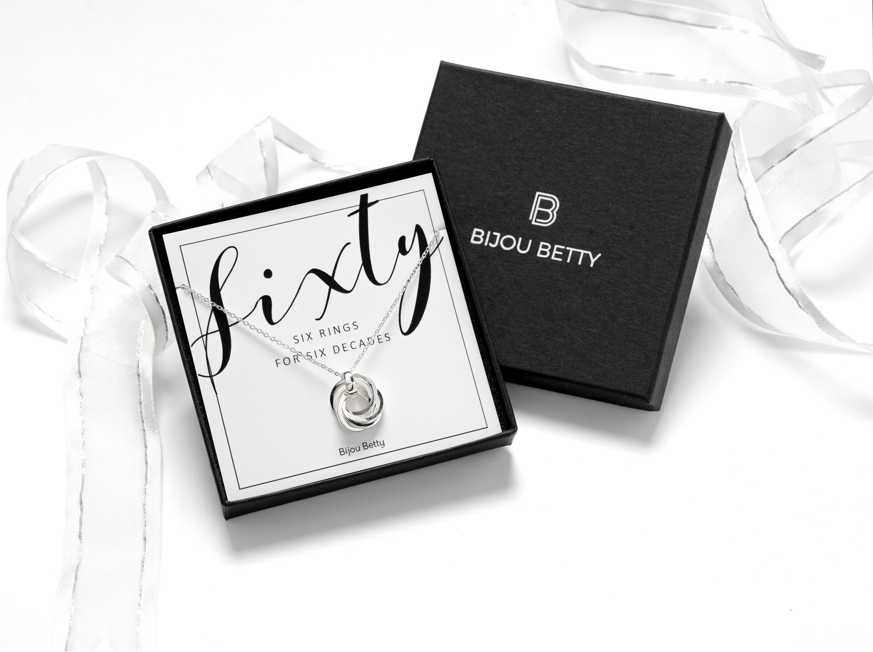 60th Birthday Solid Sterling Silver Decades Pendant Necklace