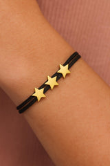 30th Birthday Cord Bracelet with Gold Stars – Gift for Her