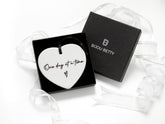 75mm ceramic heart keepsake with “one day at a time” quote in Bijou Betty tissue, ideal for sympathy gifts.