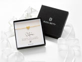 18k gold-plated 10mm heart bracelet in Bijou Betty gift box with 16th birthday card, ideal for daughters.