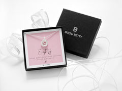 80th birthday 8 rings necklace in a gift box.