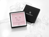 Sterling silver 7mm CZ heart earrings in Bijou Betty box with nana card, ideal for birthdays.