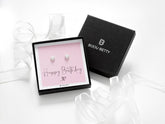 Sterling silver 7mm CZ heart earrings in Bijou Betty box with birthday card, ideal for mums.