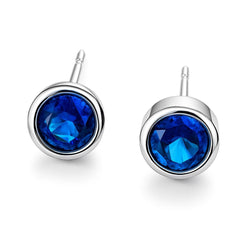 Sapphire Birthstone silver earrings.