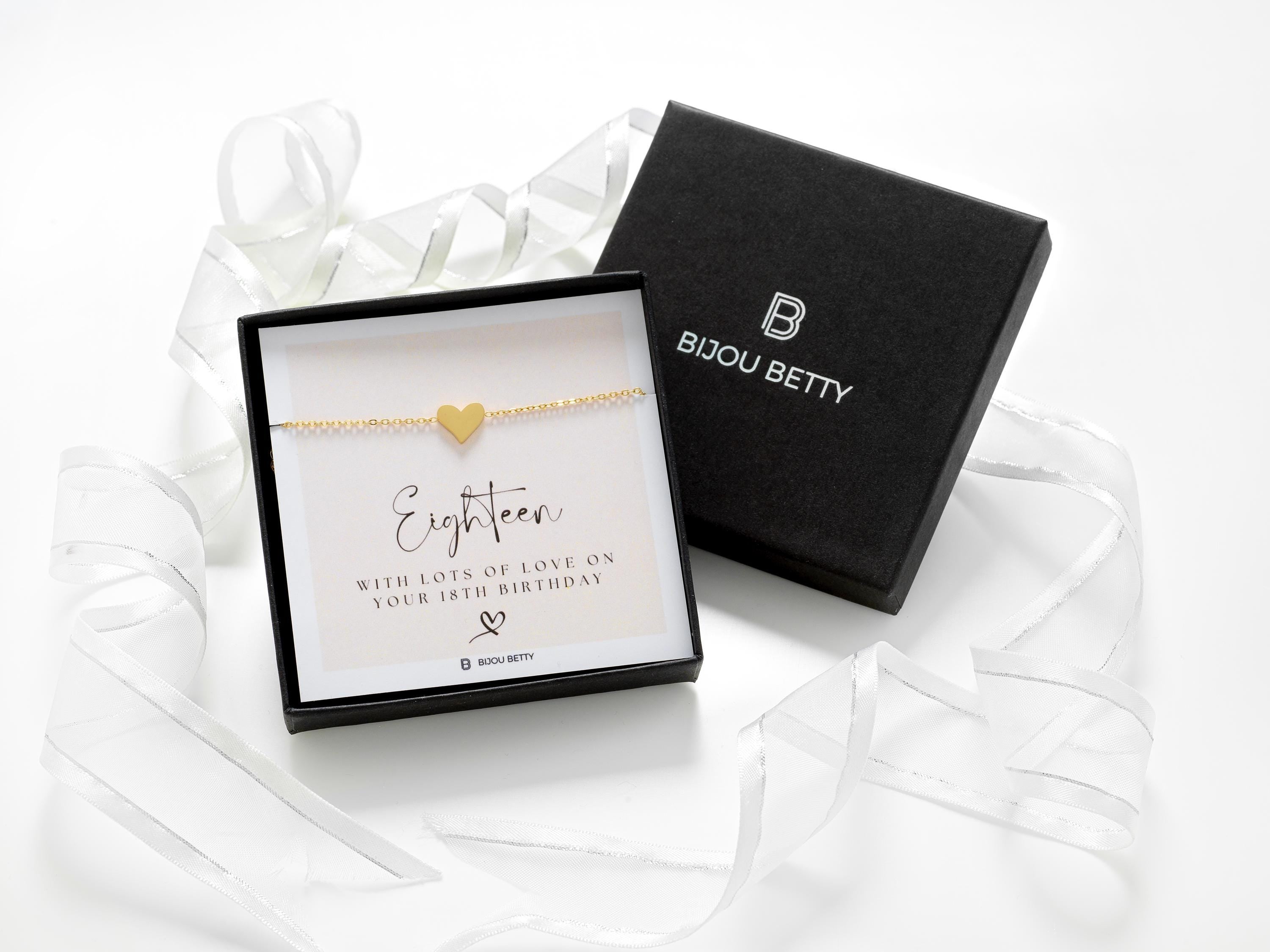 18k gold-plated heart bracelet, 10mm heart, Bijou Betty 18th birthday gift for her.