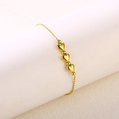 Mother and daughter Christmas 3 heart bracelet by Bijou Betty
