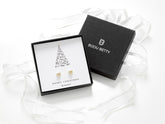 Sterling silver 6mm heart stud earrings in Bijou Betty box with Merry Christmas card, ideal for daughters.