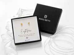 Sterling silver 7mm heart stud earrings with CZ in Bijou Betty box with 18th birthday card, ideal for daughters.