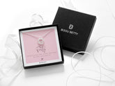 Sterling silver four-ring necklace with 10mm CZ in Bijou Betty box with 40th birthday card, ideal for mums.