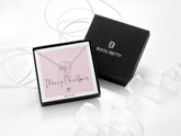 Sterling silver 18mm heart necklace with CZ in Bijou Betty box with Merry Christmas card, ideal for daughters.