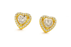 Christmas Sterling Silver CZ Heart Earrings – Gift