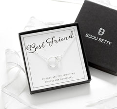 Bijou Betty friend gift with tissue, card, customised tag, and gift bag, great for colleagues.
