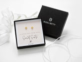Sterling silver 6.5mm star earrings in Bijou Betty box with Secret Santa card, ideal for daughters.