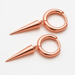 Sterling Silver Spike Huggie Hoop Earrings