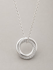Silver daughter 3 ring necklace