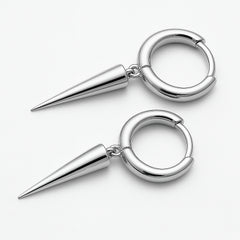 Sterling Silver Spike Huggie Hoop Earrings