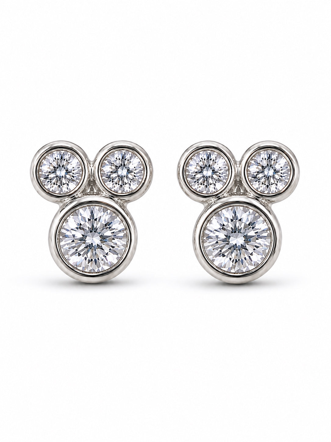 30th birthday 3 stone earrings, 1 gem for each decade, milestone gift