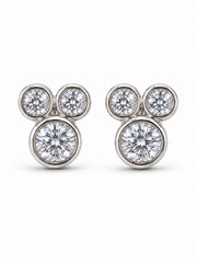 30th birthday 3 stone earrings, 1 gem for each decade, milestone gift