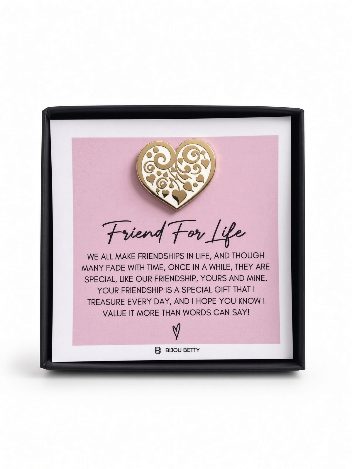 Gold Heart Pin for Friend – Friendship Keepsake Gift