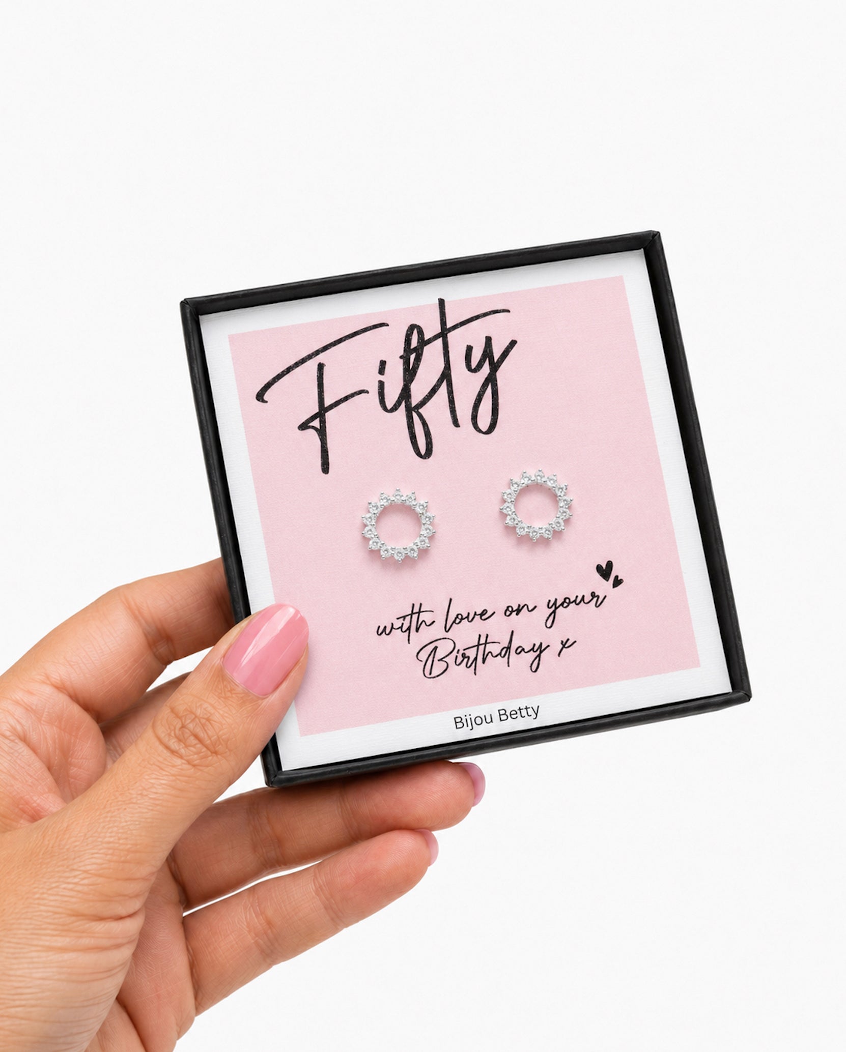 50th birthday sterling silver sunburst stud earrings