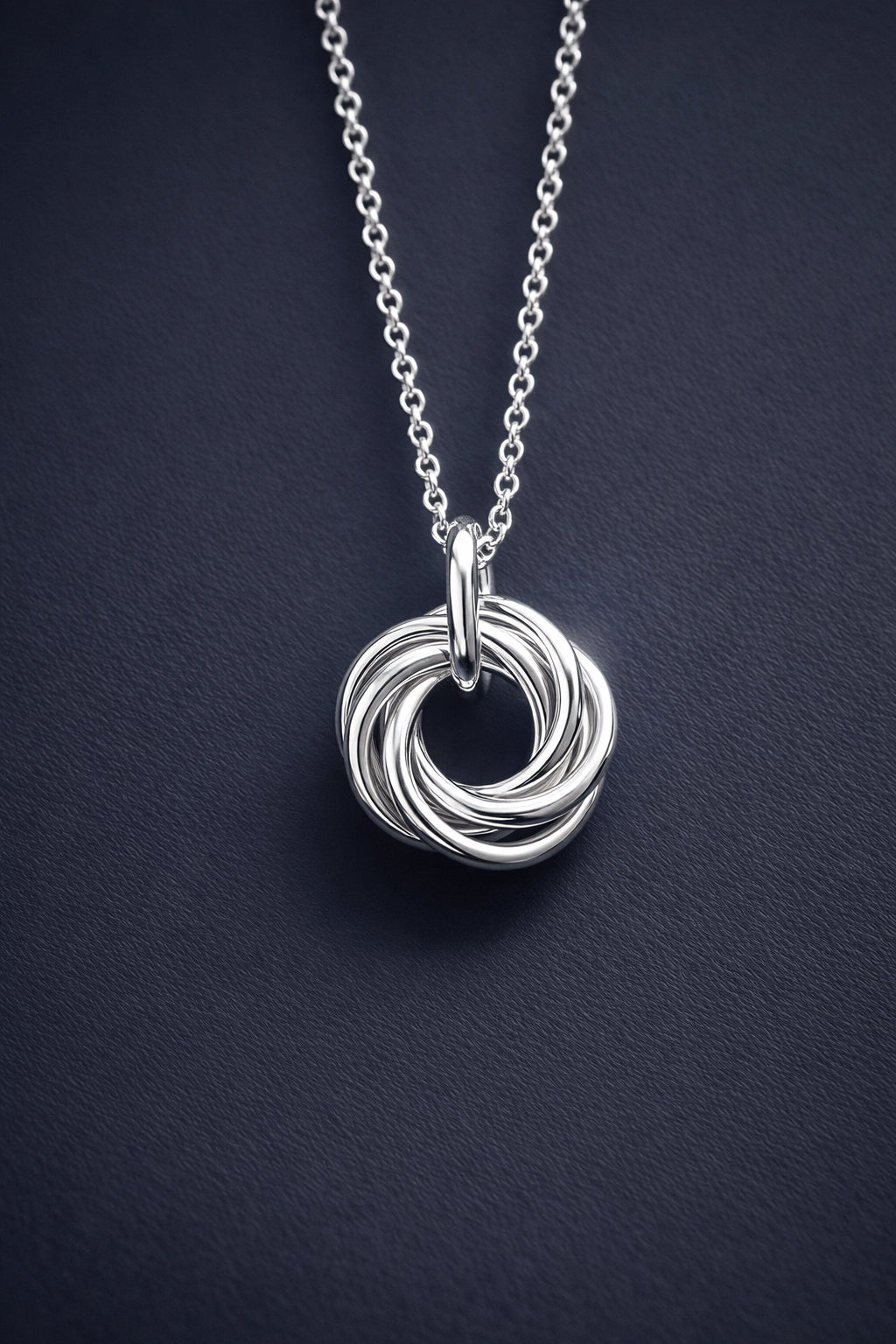 Silver 5 ring50th birthday necklace