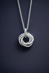 Silver 5 ring50th birthday necklace