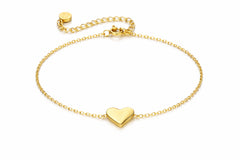 gold mini heart friend bracelet