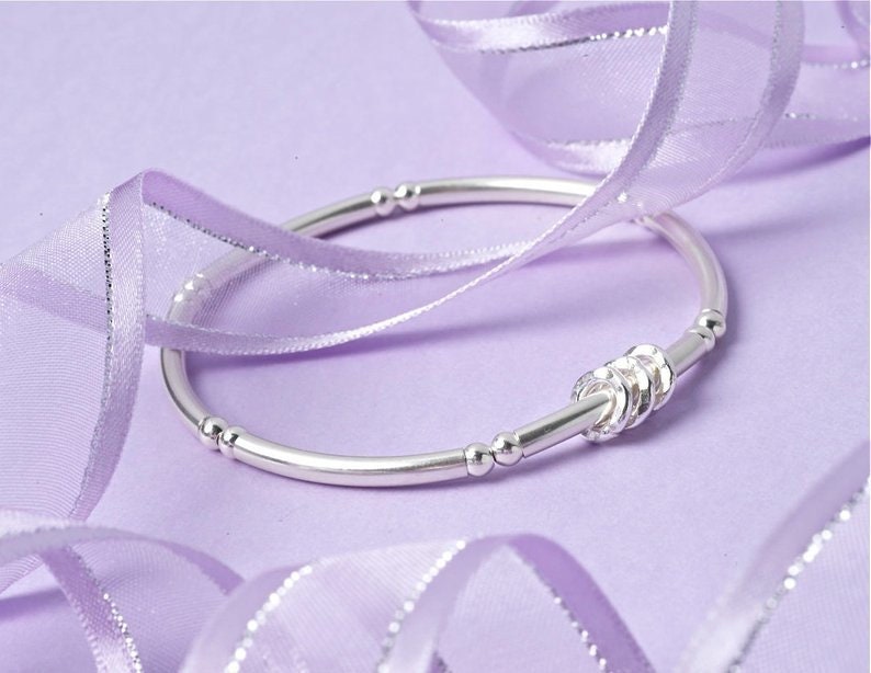 Sterling Silver 30th Birthday 3 Ring Bracelet Gift