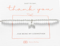 Gift for Godmother • Thank You Godmother Gift • Godmother Baptism Gift • Godmother Angel Wing Bracelet • Godparent gift • Thank you