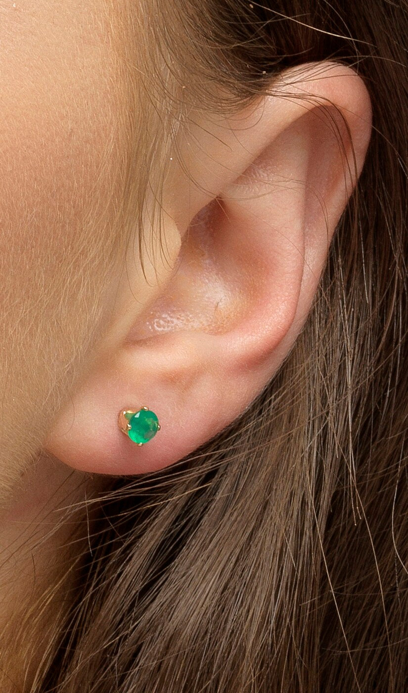 Green Onyx Stud Earrings Green Onyx And Gold Filled Semiprecious Stone Stud Earrings, Green Gold Earrings. Green Onyx Jewellery
