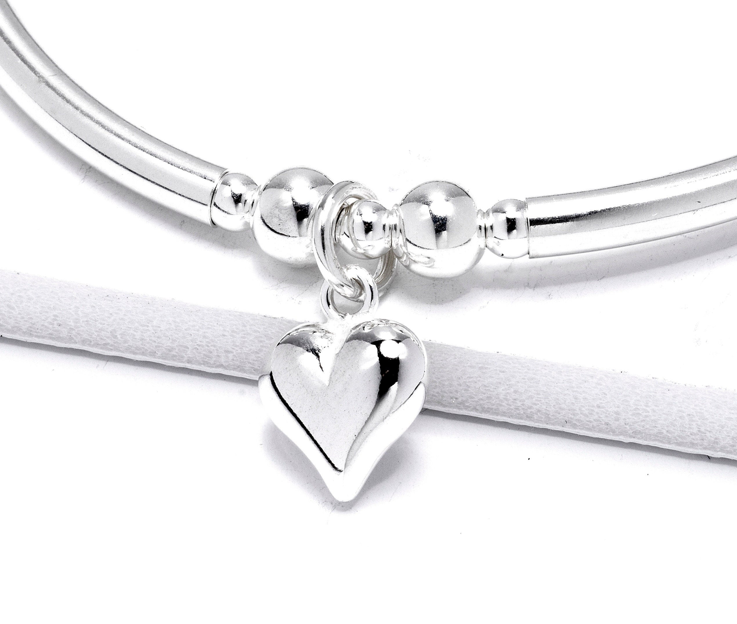Sterling Heart Bead Bracelet – Friend Gift