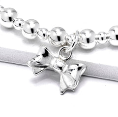 Sterling Silver Bow Bracelet Birthday Gift for Her