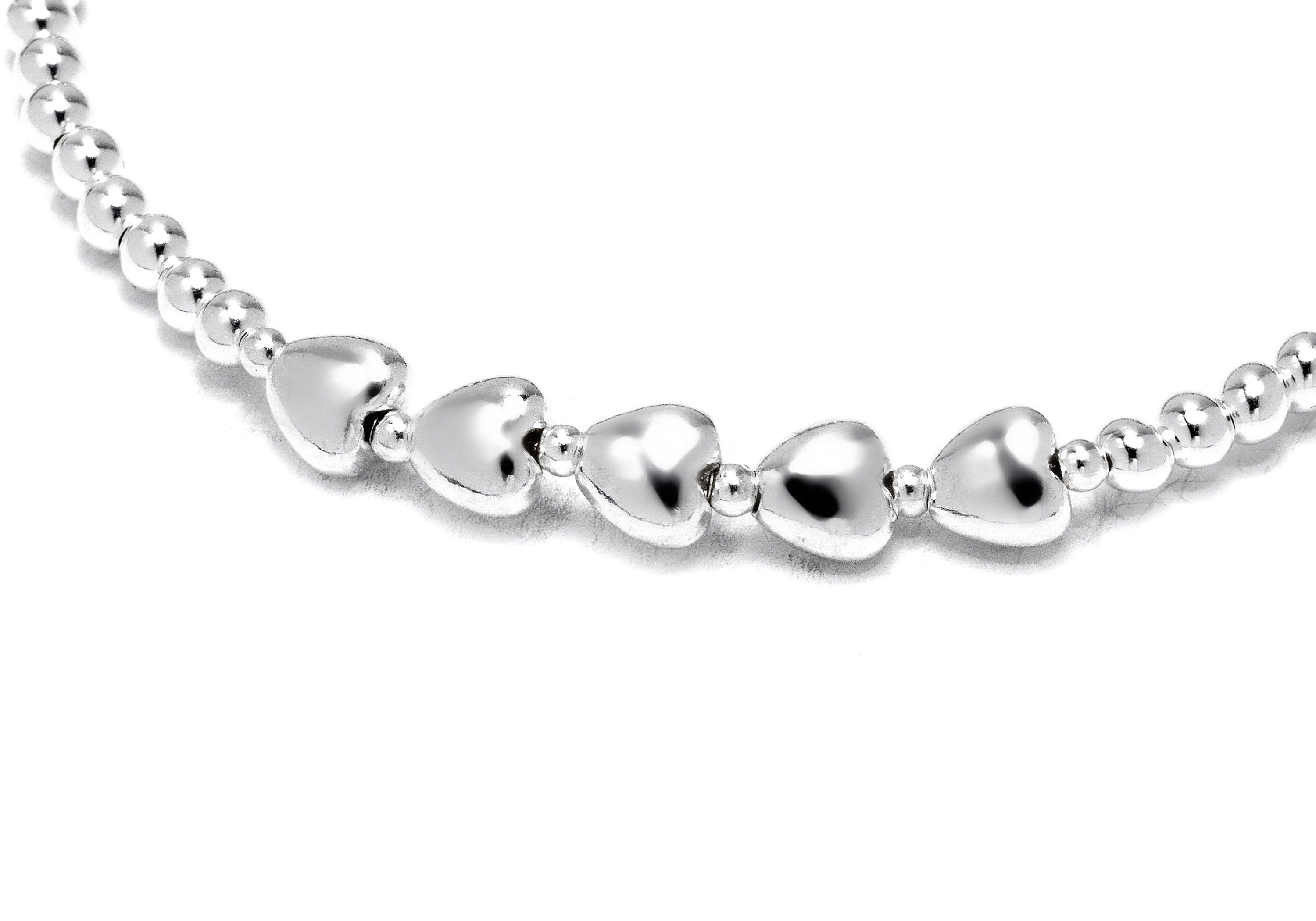 Sterling Silver 50th Birthday Heart Bracelet Gift