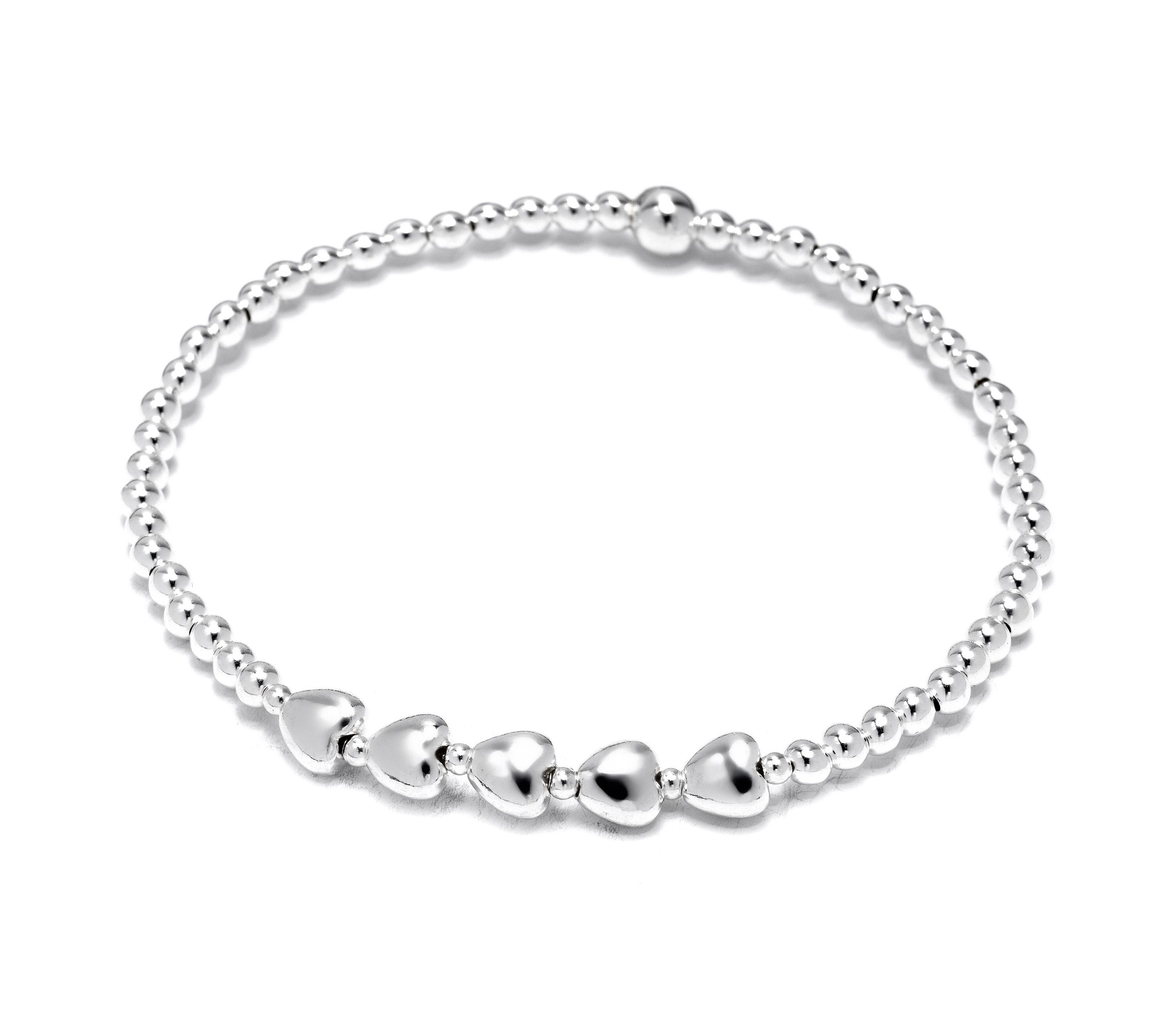 Sterling Silver 50th Birthday Heart Bracelet Gift