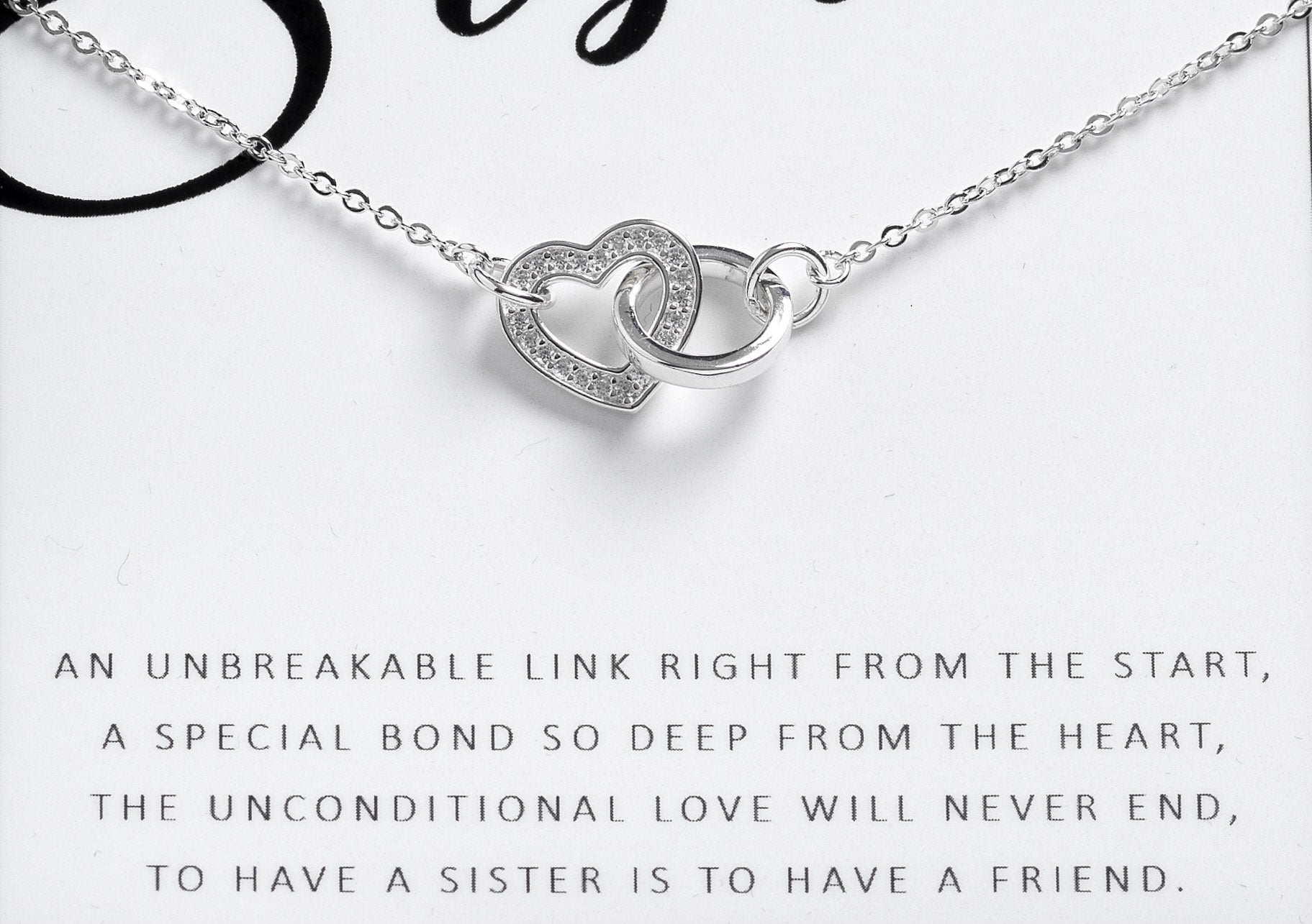 Silver Interlinked Heart Circle Necklace - Main Image