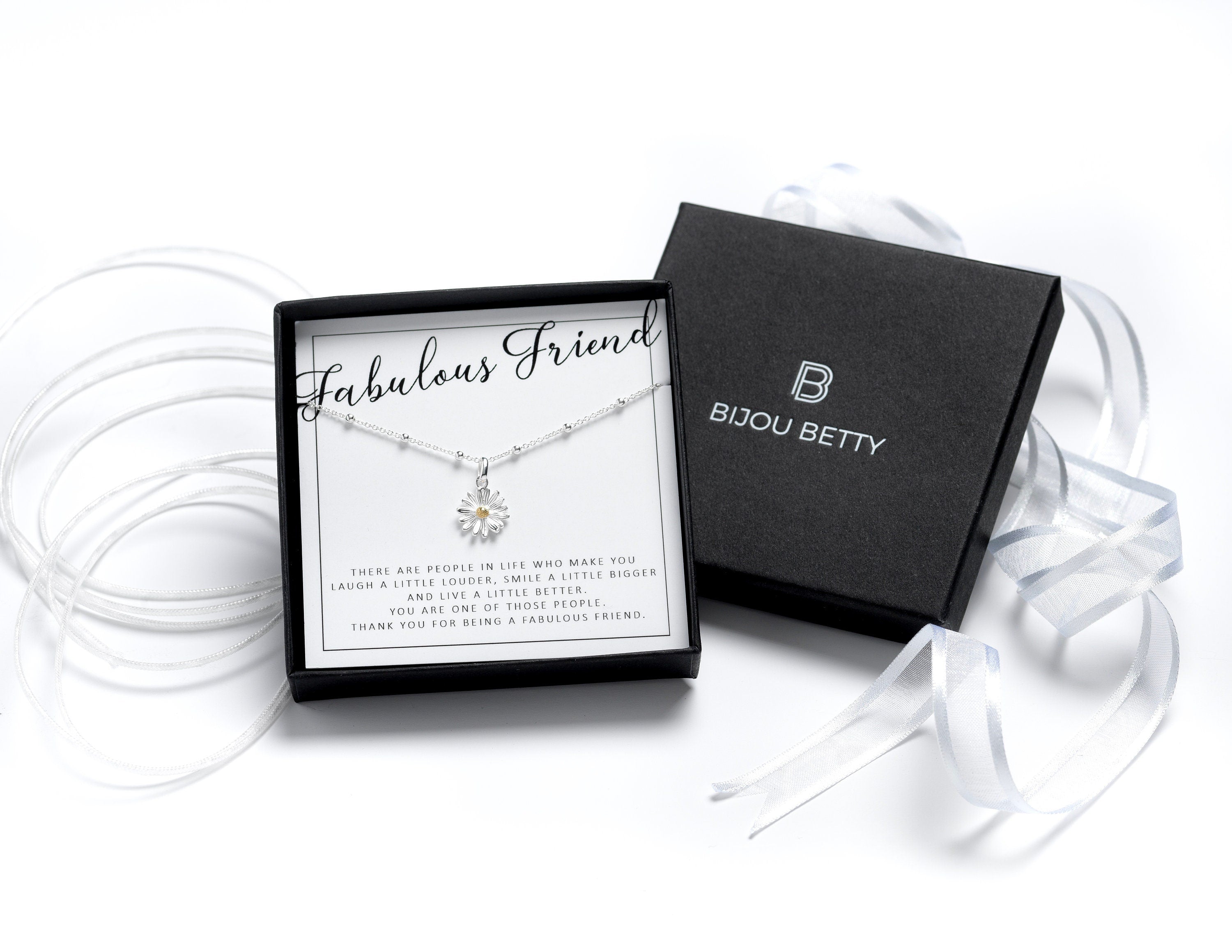 Sterling Silver Daisy Necklace Friend Birthday Gift