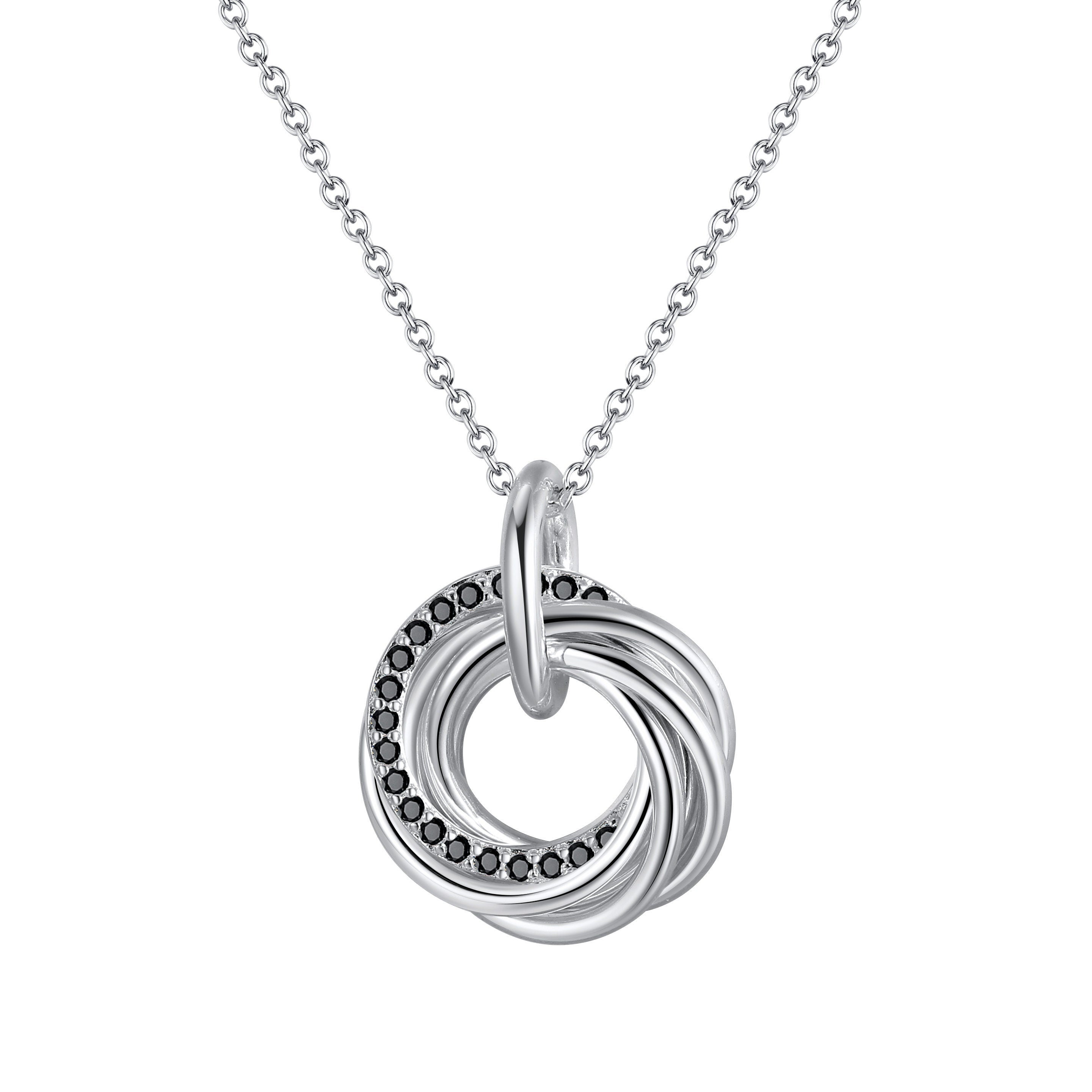 60th Birthday Sterling Silver Six Ring Necklace