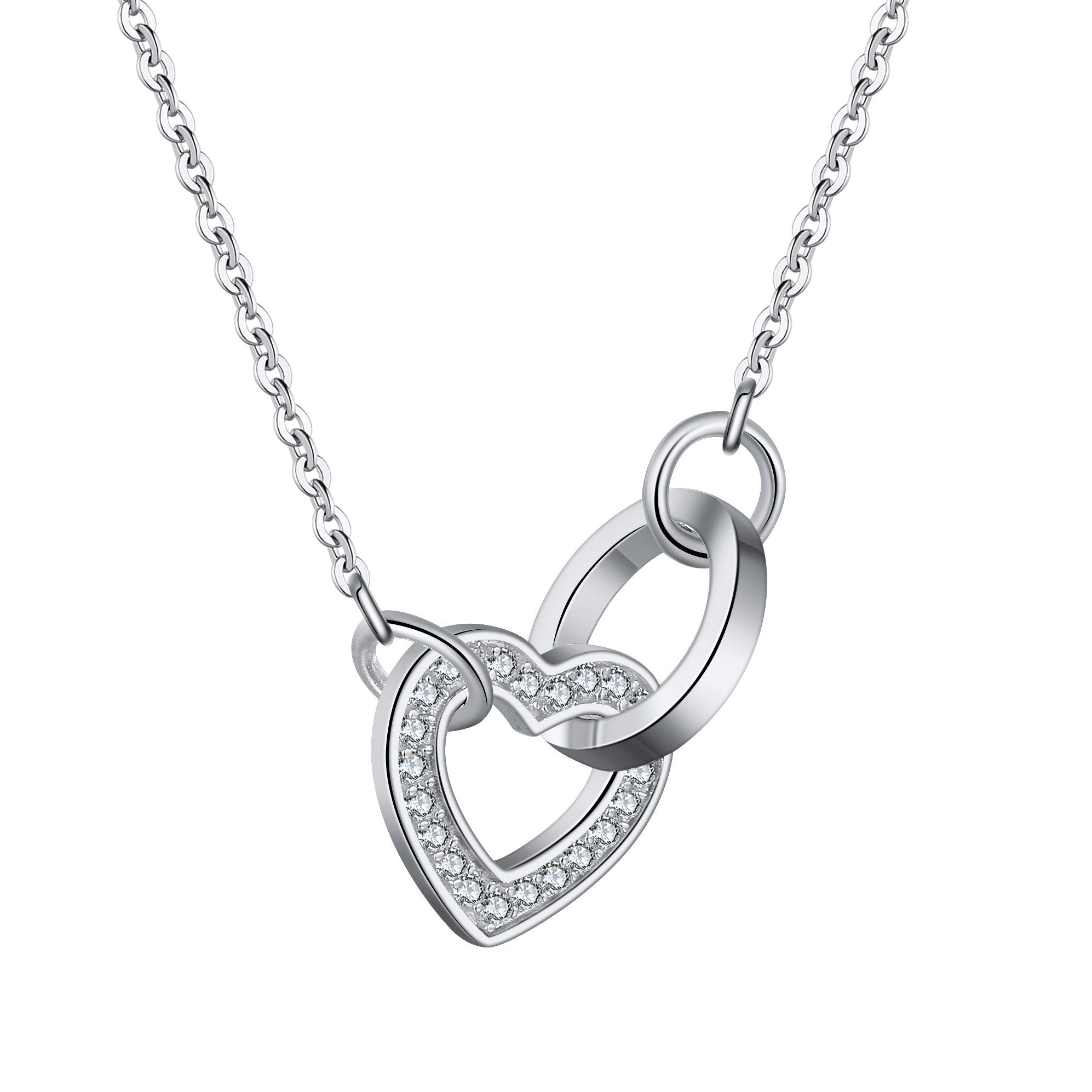 Christmas Sterling Silver Heart Necklace – Gift for Her